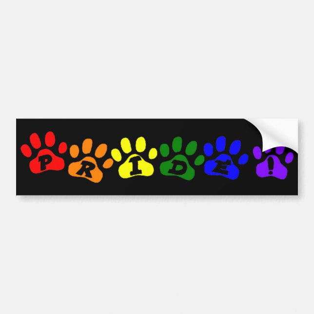 Gay Pride-Regenbogen Pawprints Autoaufkleber (Vorne)