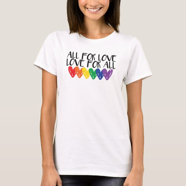 Gay Pride Regenbogenfahnen Herzen für Liebe lgbtq T-Shirt (Vorderseite)