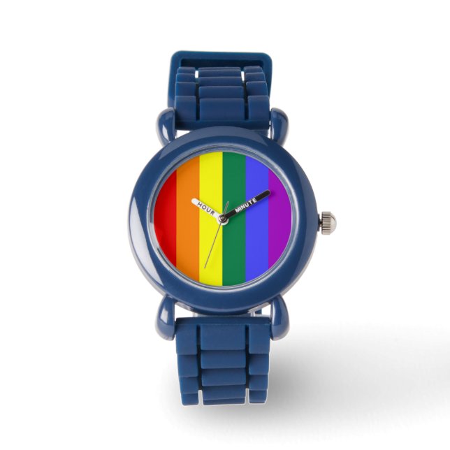 Gay Pride-Regenbogenflagge Armbanduhr (Vorderseite)