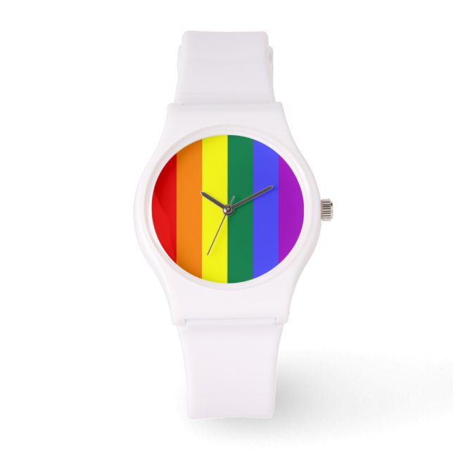 Gay Pride-Regenbogenflagge Armbanduhr (Vorderseite)