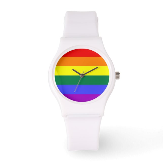 Gay Pride-Regenbogenflagge Armbanduhr (Vorderseite)