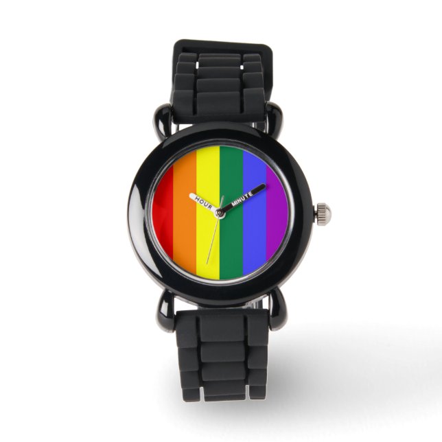 Gay Pride-Regenbogenflagge Armbanduhr (Vorderseite)