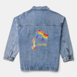 Gay Pride-Regenbogenflagge - Damenschurke Jeansjacke