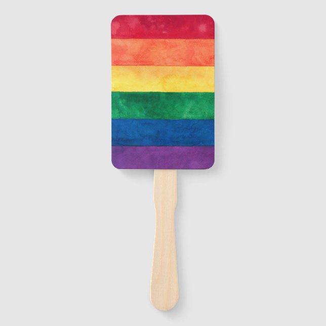Gay Pride-Regenbogenflagge Fächer (Vorderseite)
