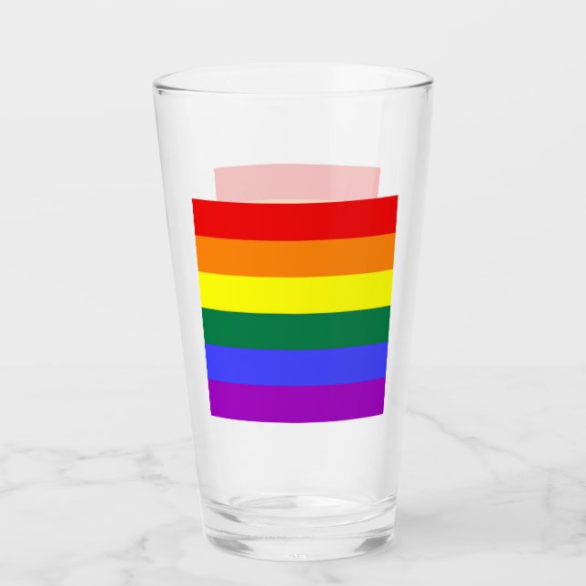 Gay Pride-Regenbogenflagge Glas (Vorderseite)