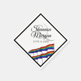 Gay Pride-Regenbogenflagge Hochzeit von Napkins Serviette