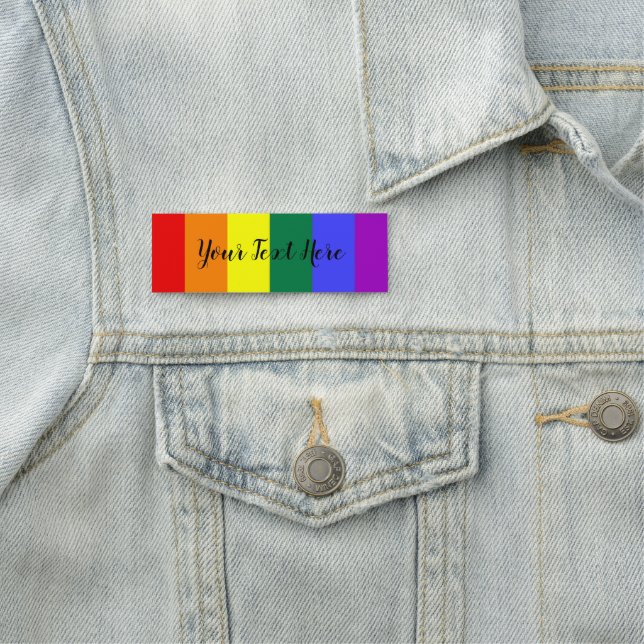 Gay Pride-Regenbogenflagge Namensschild (Beispiel)
