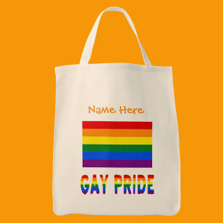Gay Pride Regenbogenflagge Orange Personalisiert Tragetasche