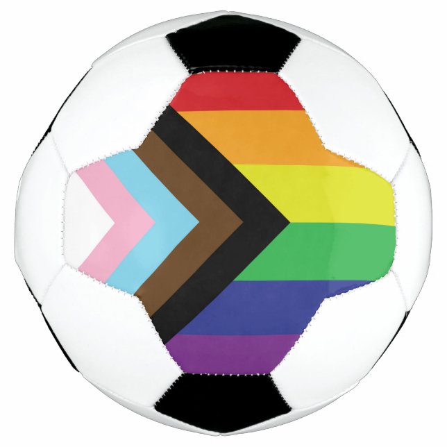 Gay Pride-Regenbogenflagge Progressive LGBTQIA+ Fußball (Vorderseite)