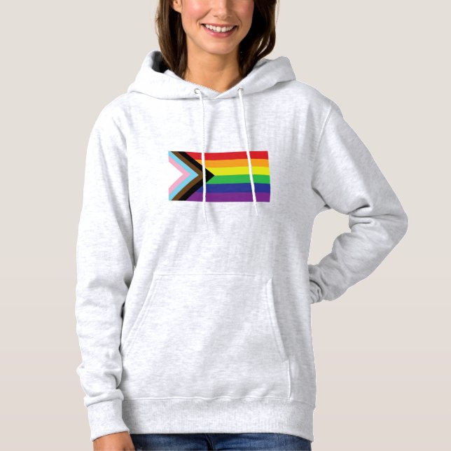 Gay Pride-Regenbogenflagge Progressive LGBTQIA+ Hoodie (Vorderseite)