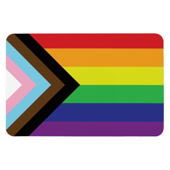 Gay Pride-Regenbogenflagge Progressive LGBTQIA+ Magnet (Horizontal)