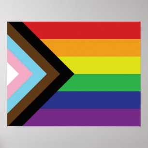 Gay Pride-Regenbogenflagge Progressive LGBTQIA+ Poster