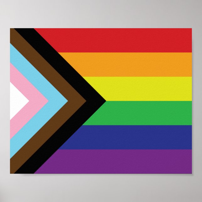 Gay Pride-Regenbogenflagge Progressive LGBTQIA+ Poster (Vorne)