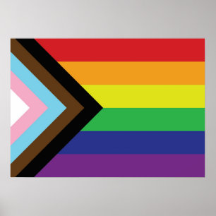 Gay Pride-Regenbogenflagge Progressive LGBTQIA+ Poster