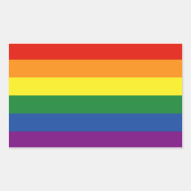 Gay Pride-Regenbogenflagge Rechteckiger Aufkleber (Vorderseite)