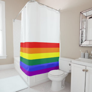 Gay Pride-Regenbogenflagge (unten) Duschvorhang
