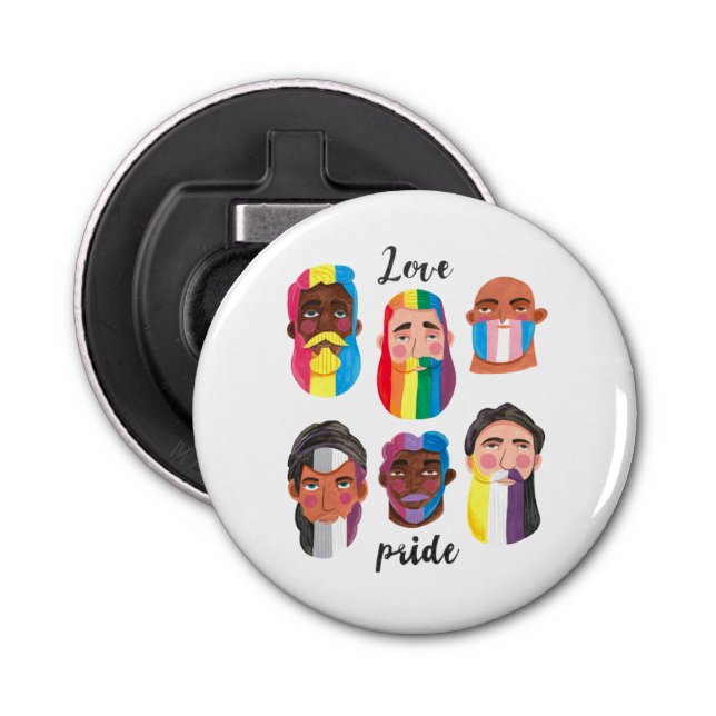 Gay Pride Regenbogenflaggen Flaschenöffner (Vorderseite)