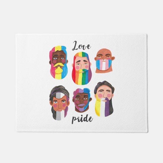 Gay Pride Regenbogenflaggen Fußmatte (Vorderseite)