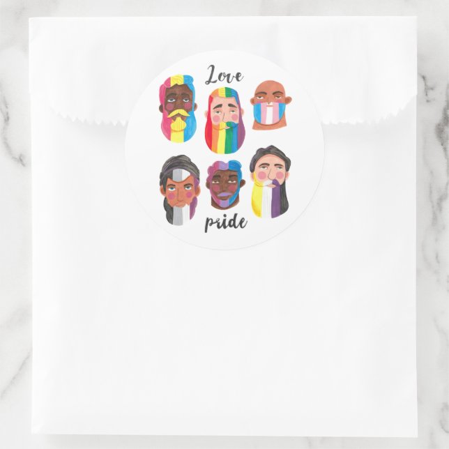 Gay Pride Regenbogenflaggen Runder Aufkleber (Tasche)