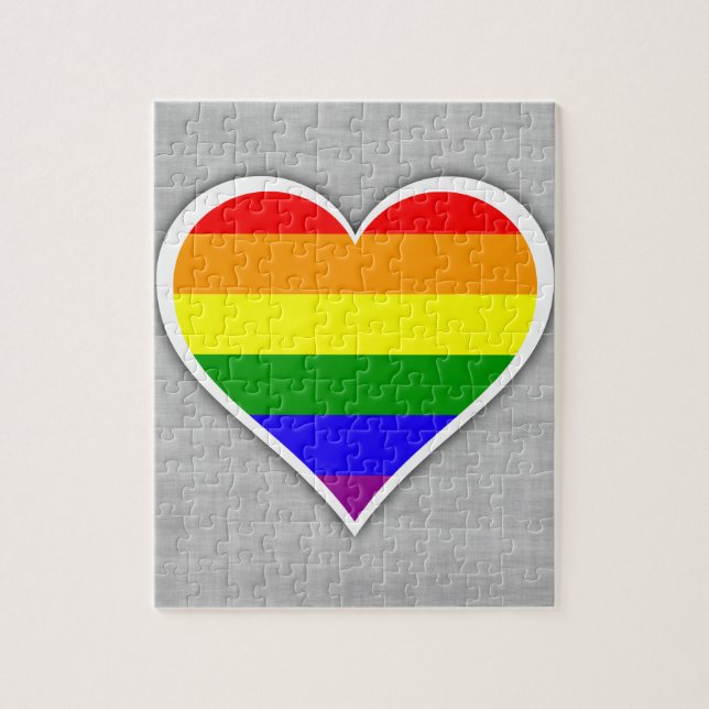 Gay Pride-Regenbogenherz Puzzle (Vertikal)