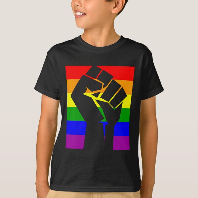 Gay Pride Resist Fist Regenbogenflagge Lgbtq Shirt (Vorderseite)