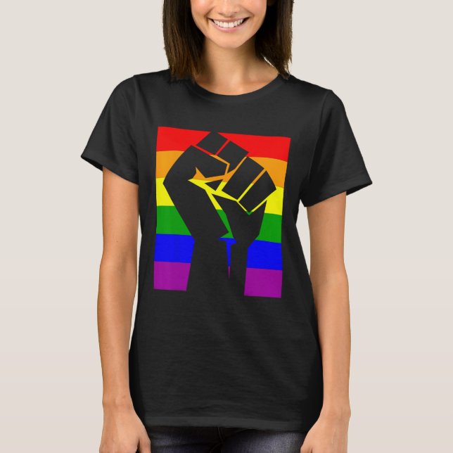 Gay Pride Resist Fist Regenbogenflagge Lgbtq Shirt (Vorderseite)