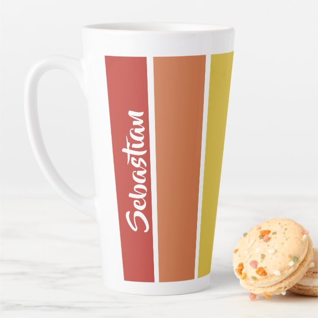 Gay Pride Retro Rainbow Personalisiert Milchtasse (Beispiel)
