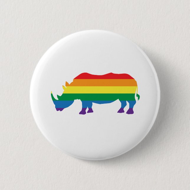 Gay-Pride-Rhino Button (Vorderseite)