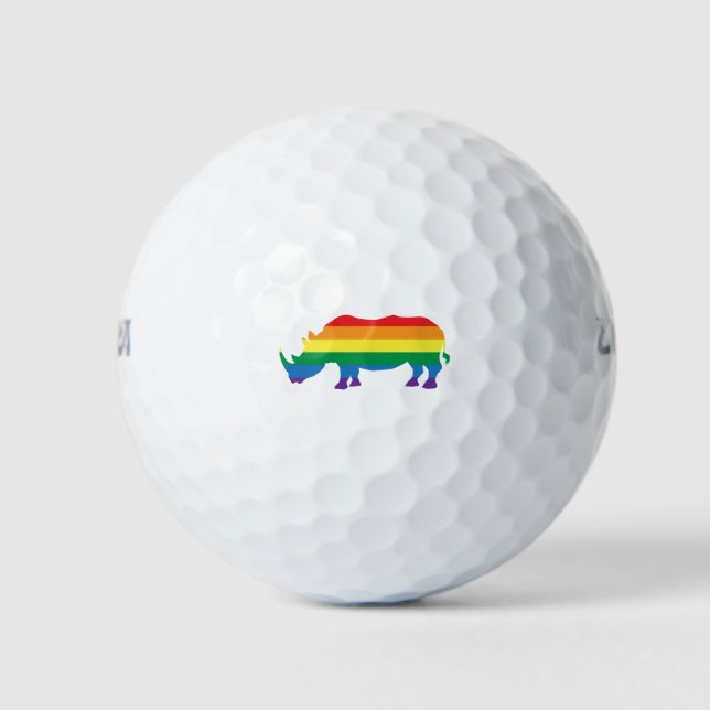 Gay-Pride-Rhino Golfball (Vorderseite)