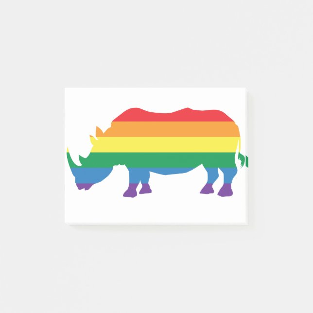 Gay-Pride-Rhino Post-it Klebezettel (Vorderseite)
