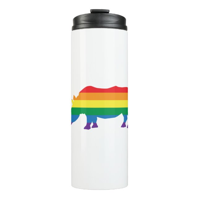 Gay-Pride-Rhino Thermosbecher (Vorderseite)