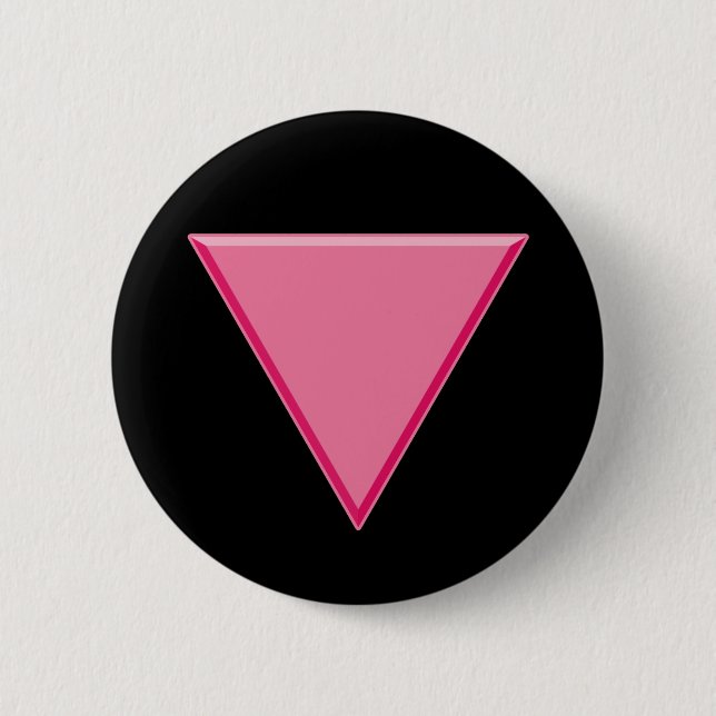 Gay Pride-rosa Dreieck Button (Vorderseite)