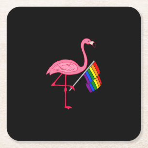 Gay Pride Rosa Flamingo-Bonbon Stolz Monat Rechteckiger Pappuntersetzer