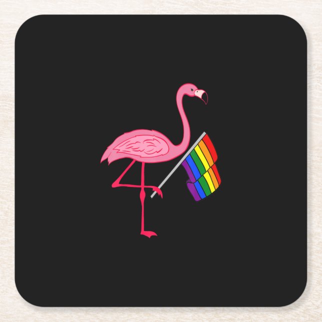 Gay Pride Rosa Flamingo-Bonbon Stolz Monat Rechteckiger Pappuntersetzer (Vorderseite)
