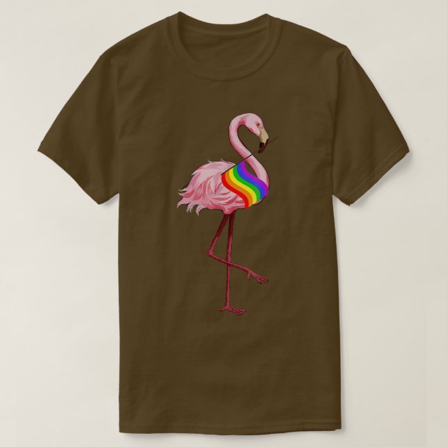 Gay Pride Rosa Flamingo LGBT Monat T-Shirt (Design vorne)