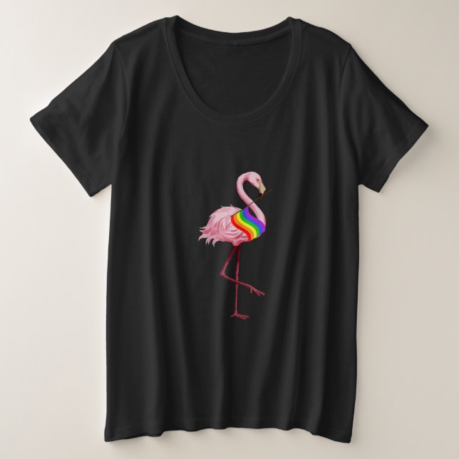 Gay Pride Rosa Flamingo LGBT Monatsgeschenke Große Größe T-Shirt (Design vorne)