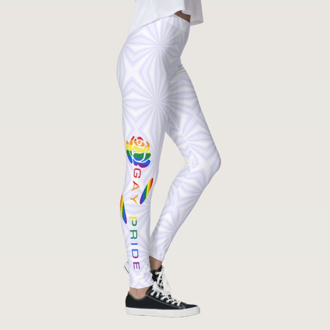 Gay Pride-Rose-Regenbogenflagge Leggings (Rechts)