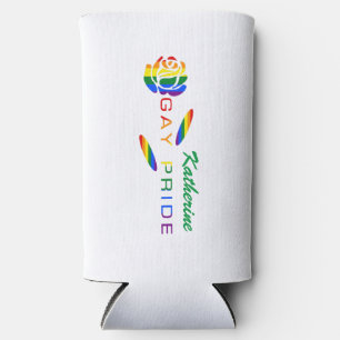 Gay Pride Rose Regenbogenflagge Personalisierter N Selters Dosenkühler