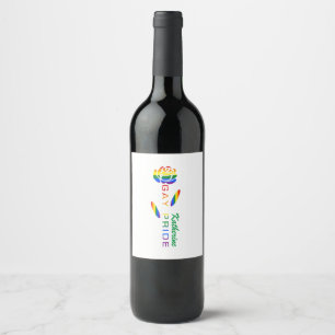 Gay Pride Rose Regenbogenflagge Personalisierter N Weinetikett