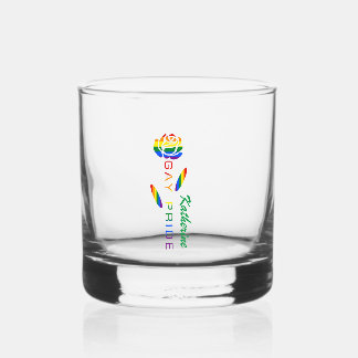 Gay Pride Rose Regenbogenflagge Personalisierter N Whiskyglas