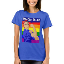 GAY PRIDE ROSIE DER RIVETER MIT RAINBOW FLAG