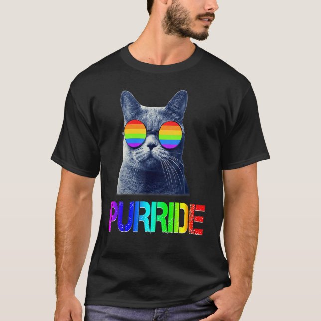 Gay Pride S lgb Cat Purride Essentia T-Shirt (Vorderseite)