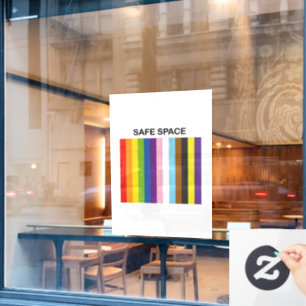 Gay Pride Safe Space - inklusive Farben Fensteraufkleber
