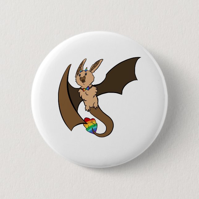 Gay Pride-Schläger-Drache Button (Vorderseite)