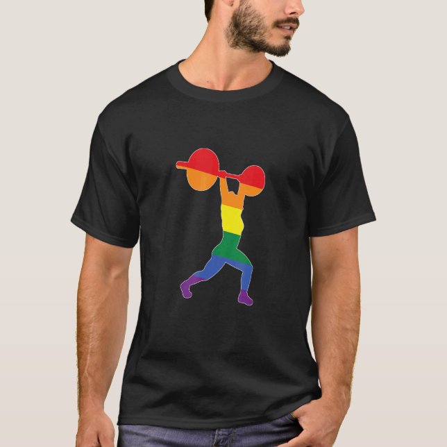 Gay Pride-Schwerstübungsgerät T-Shirt (Vorderseite)