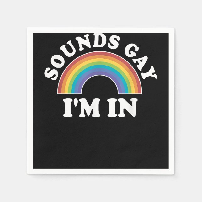 Gay Pride Shirts Männer LGBT Rainbow Sounds Gay Serviette (Vorderseite)