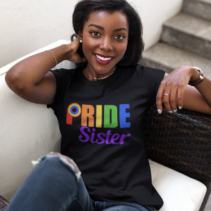 Gay Pride Sister Rainbow Letters LGBTQ T-Shirt