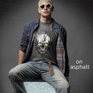 Gay Pride Skull Rainbow Sonnenbrille Skater Grunge T-Shirt
