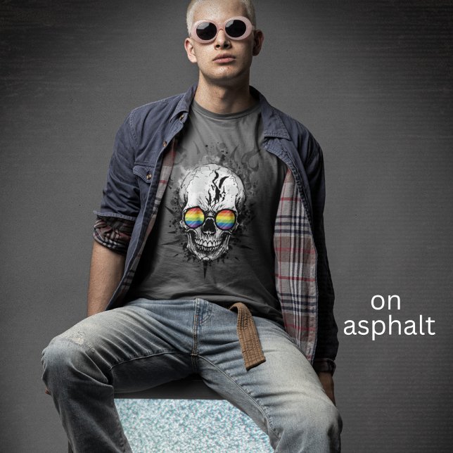Gay Pride Skull Rainbow Sonnenbrille Skater Grunge T-Shirt (Von Creator hochgeladen)