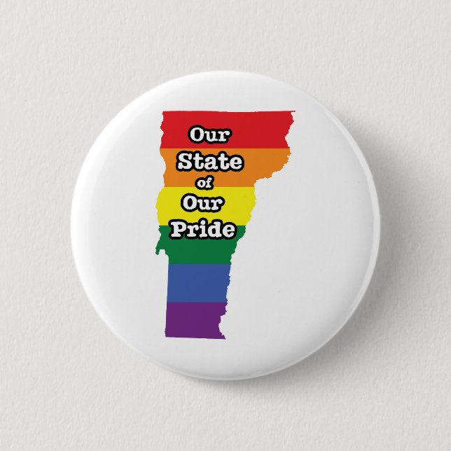 Gay Pride Staat | Vermont Button (Vorderseite)